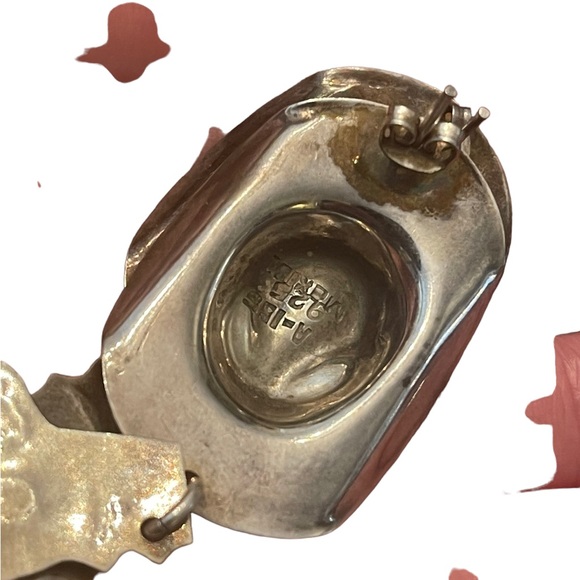 Vintage Southwestern Cowboy hat boot Mexico 925 dangle chunky earrings - Picture 8 of 8